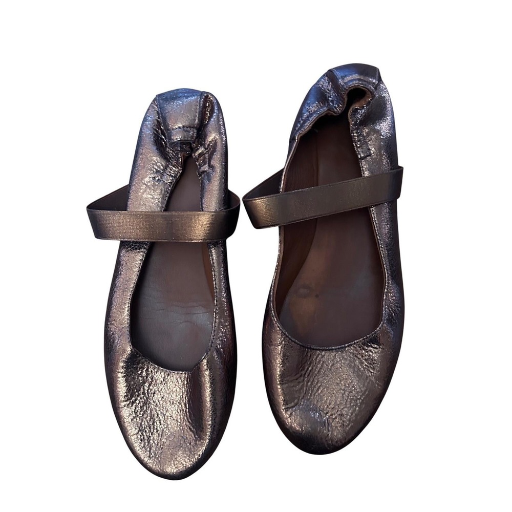 Penelope Chilvers Mary Jane Flats Womens 40 Bronze Metallic Good Spanish Leather
